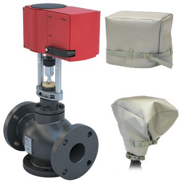 Bray DG3-3-100C/GA24-562-A-WS 3" | Flanged Globe valve | 3way | Cast Iron body | Bronze trim | CV 100 | NC | NC to C | Pic and Globe Valve Linear Actuator 24VAC/DC Non-Spring Return | with Auxiliary Switch  | Blackhawk Supply