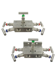 Dwyer BBV-21 5-valve manifold with side mounted vent valves.  | Blackhawk Supply