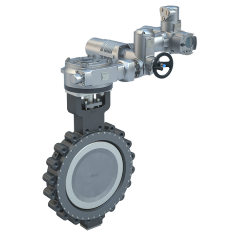 Bray MKL2-C180/AU-2130SV 2 Way High Performance Butterfly Valve | Seat Retainer Downstream | 18 Inch | 120V Non Spring Return Actuator  | Blackhawk Supply