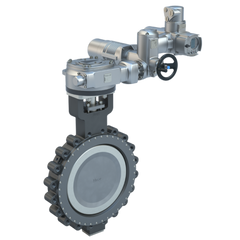 Bray MKL2-N180/AU-2130SV 18" Lugged Butterfly valve High Performance | ANSI Class 150 | CS body | CV 5100 | Normally Open | 120 VAC | Modulating | 21300 lb-in | NEMA 4  | Blackhawk Supply