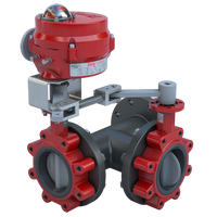 3LSE-03S37/70-0081SVH | Butterfly Valve | 3 Way | Flow Configuration 7 | 3 Inch | Stainless Disc | 175 PSI | 120 VAC Non-Spring Return Actuator With Heater | Modulating Control | Bray