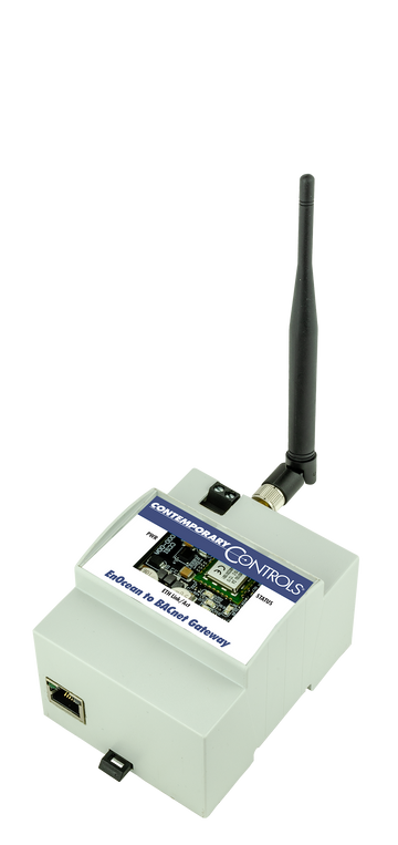 Contemporary Controls BASGE-EN902 EnOcean to BACnet Gateway 902 MHz U.S. Version (requires antenna)  | Blackhawk Supply