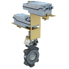 Bray MKL2-C040/DS24-180-T-A-D 4" Lugged Butterfly valve High Performance | ANSI Class 150 | CS body | CV 375 | Normally Closed | 24 VAC/DC | 177 lb-in | on/off or floating | Spring Return | SW | Dual  | Blackhawk Supply