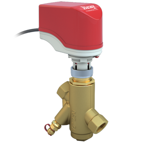 Bray SS-050-N-S-3.9/PAM24-27 1/2" NPT | 3.85 GPM Pressure Independent Control Valve | S Cartridge | Normally Open | Linear Actuator | 24 VAC Modulating | Fail Last  | Blackhawk Supply