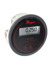 Dwyer DM-2001-LCD Differential pressure transmitter | range .1" w.c. | 24.9 Pa | 2.54 mm w.c. | .249 mbar | black overlay with LCD display  | Blackhawk Supply