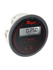 Dwyer DM-2003-LCD Differential pressure transmitter | range .500" w.c. | 124.3 Pa | 12.70 mm w.c. | 1.243 mbar | .124 kPa | black overlay with LCD display  | Blackhawk Supply