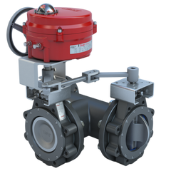 Bray MKL3-4080/70-0201H 8" 3-Way Lugged Butterfly valve High Performance | ANSI Class 150 | CS body | CV 2800 | 120 VAC | Two position | 2000 lb-in. NEMA 4 | Heater  | Blackhawk Supply