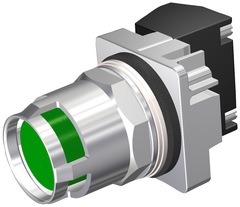 Siemens Electrical 52PM8G3J PB | CHROME | MOM | CAP GREEN | GAURD | 2POS | 1NC  | Blackhawk Supply