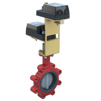 3LNE-04S2C/DM24-210-D | Butterfly Valve | 2 Way | 4 Inch | Nylon Coated Disc | 175 PSI | DUAL Mounted 24 VAC/DC Non-Spring Return Actuators | Modulating Control | Bray