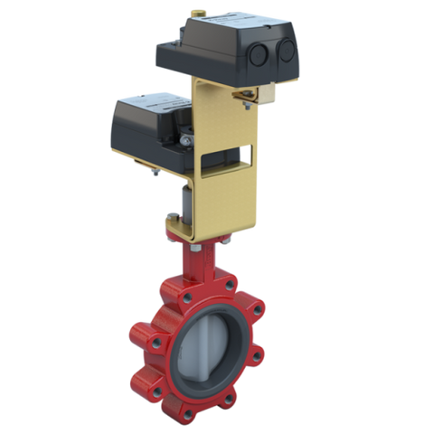 Bray 3LNE-04S2N/D24-210-D 4" Lugged Butterfly Valve Resilient | ANSI Class 125/150 | DI body | NDI Disc | CV 740 | Normally Open | 24 Vac/dc | 210 lb-in | on/off or floating | Non-Spring Return | dual  | Blackhawk Supply