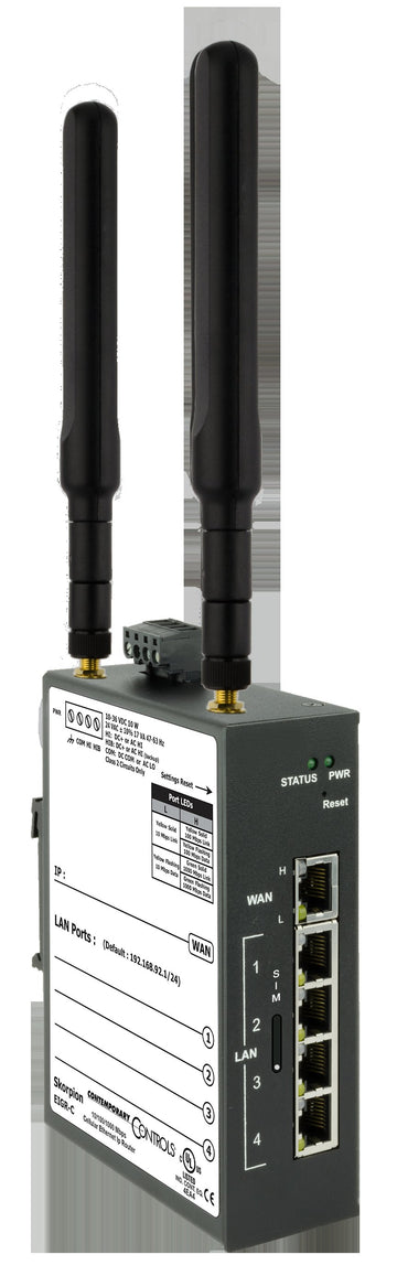 Contemporary Controls EIGR-C3X Skorpion GigE IP Router with Cellular (Verizon) -40 to +75 °C  | Blackhawk Supply