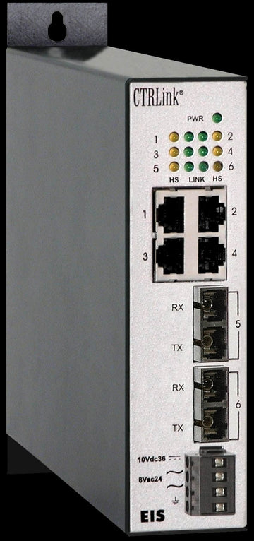 Contemporary Controls EIS6-100T/FC 4-Port 10/100Mbps 2-Port MM SC-fiber UL-864 EIS Switch  | Blackhawk Supply