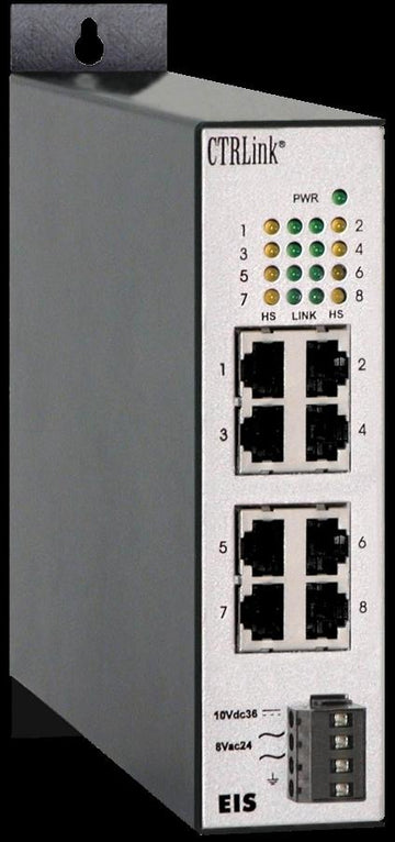 Contemporary Controls EIS8-100T 8-Port 10/100Mbps UL-864 EIS Switch  | Blackhawk Supply
