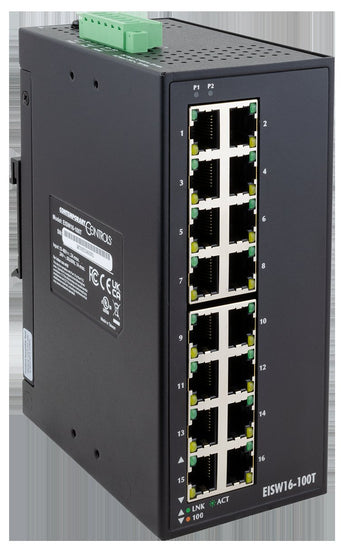 Contemporary Controls EISW16-100T 16-Port 10/100Mbps Wide-Temp Ethernet Switch -40 to +75C  | Blackhawk Supply