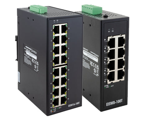 Contemporary Controls EISW16-100T 16-Port 10/100Mbps Wide-Temp Ethernet Switch -40 to +75C  | Blackhawk Supply