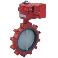 3LNE-08L2C/70-24-0201SVH-BBU | Butterfly Valve | 2 Way | 8 Inch | Nylon Coated Disc | 50 PSI | 24 VAC/30 VDC Actuator With Heater And Return To Closed Battery Backup Failsafe | Modulating Control | Bray