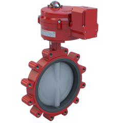 Bray 3LNE-08L2C/70-24-0201SVH-BBU Butterfly Valve | 2 Way | 8 Inch | Nylon Coated Disc | 50 PSI | 24 VAC/30 VDC Actuator With Heater And Return To Closed Battery Backup Failsafe | Modulating Control  | Blackhawk Supply