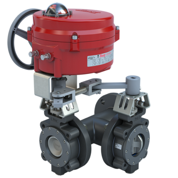 Bray MKL3-4040/70-24-0201SVH 4" 3-Way Lugged Butterfly valve High Performance | ANSI Class 150 | CS body | CV 250 | 24 VAC/DC | modulating | 2000 lb-in | NEMA 4 | Heater  | Blackhawk Supply