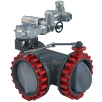 3LSE-20S32/AU-4068 | Butterfly Valve | 3 Way | Flow Configuration 2 | 20 Inch | Stainless Disc | 150 PSI | 120 VAC Non-Spring Return Actuator | On-Off Control | Bray