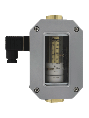 Dwyer HFO-23210 In-line flow alarm | range 1-10 GPM (3.8-38 LPM) water | 1/2" female NPT.  | Blackhawk Supply