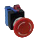 HW1B-V4F02-R | 120v DPST-NC 10A E-Stop Switch | IDEC Relays