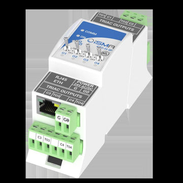 Contemporary Controls ISMA-B-4TO-H-IP 4TO triac outputs- .5 A @ 30 V AC with HOA - with BACnet/IP  | Blackhawk Supply