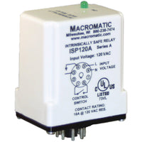 ISP120A | Intrisically Safe Relay | 8 pin | 10 Amp relay | SPNO | 120 VAC Input | base supplied with socket. | Macromatic