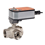 Belimo B325L+LFX24-SR US Ball Valve (BV), DN 1" [25], 3-way, Cv 11 ,Configurable, Valve Actuator, 35 in-lb [4 Nm], Fail-Safe, AC/DC 24 V, programmable, 2...10 V  | Blackhawk Supply