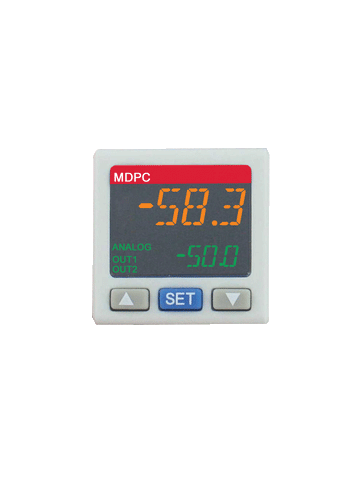 Dwyer MDPC-131 Pressure controller | range -14.5 psi to 14.5 psi | PNP output | 4 to 20 mA | outer connection 1/8" PT | inner connection M5.  | Blackhawk Supply