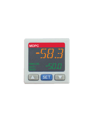 Dwyer MDPC-212 Pressure controller | range -14.5 psi to 145 psi | NPN output | 4 to 20 mA | outer connection 1/8" NPT | inner connection M5.  | Blackhawk Supply