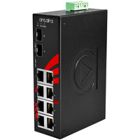 LNX-1002G-SFP | 10-Port Industrial Gigabit Unmanaged Ethernet Switch | w/8*10/100/1000Tx + 2*100/1000 SFP Slots | Antaira