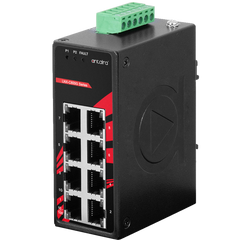 Antaira LNX-C800G 8-Port Industrial Compact Gigabit Unmanaged Ethernet Switch | w/8*10/100/1000Tx  | Blackhawk Supply