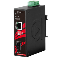 IMP-C1000-SFP-bt-24 | Compact Industrial Gigabit IEEE 802.3bt Ethernet-to-Fiber Media Converter | 1*10/100/1000TX (PSE: 90W) to 1*100/1000 SFP Slot; 12~55VDC | Antaira