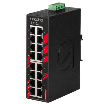 Antaira LNX-1600 16-Port Industrial Unmanaged Ethernet Switch | w/16*10/100Tx  | Blackhawk Supply