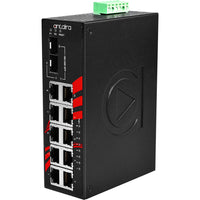 LNP-1202G-SFP-T | 12-Port Industrial PoE+ Gigabit Unmanaged Ethernet Switch | w/8*10/100/1000Tx (30W/Port) | 2*10/100/1000Tx + 2*100/1000 SFP Slots; EOT: -40 ~ 75C | Antaira