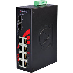 Antaira LNX-0802C-SFP-T 8-Port Industrial Unmanaged Ethernet Switch | w/6*10/100Tx + 2*Gigabit Combo Ports (2*10/100/100 RJ45 | 2*100/1000 SFP); EOT: -40 to 75C  | Blackhawk Supply
