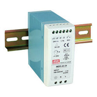 MDR-40-24 | 40 Watt Series / 24 VDC / 1.70 Amps Industrial Slim Single Output DIN Rail Power Supply | Antaira