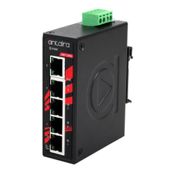 Antaira LNP-C500G Compact 5-Port Industrial Gigabit PoE+ Unmanaged Ethernet Switch | w/4*10/100/1000Tx (30W/Port) + 1*10/100/1000Tx  | Blackhawk Supply