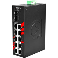 LNX-1002C-SFP-T | 10-Port Industrial Gigabit Unmanaged Ethernet Switch | w/8*10/100Tx + 2*Gigabit Combo (2*10/100/1000 RJ45 | and 2*100/1000 SFP Slot); EOT: -40 ~ 75C | Antaira