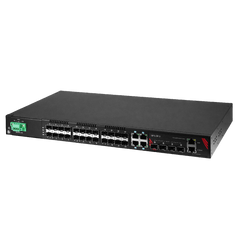 Antaira LMX-3228G-10G-SFP-DC 32-Port Industrial Gigabit Managed Ethernet Switch | with 4*10/100/1000 RJ45 Ports | 24*100/1000 SFP Slots | and 4*1G/10G SFP+ Slots with Single DC Power Supply (-48V)  | Blackhawk Supply