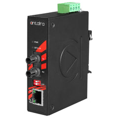 Antaira IMC-C1000-ST-S1-T Compact Industrial Gigabit Ethernet Media Converter | with 10/100/1000TX to ST SM 10km 1000Mbps Fixed Fiber; EOT: -40° to 80°C  | Blackhawk Supply