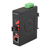 IMC-C1000-WB-S1-T | Compact Industrial Gigabit Ethernet Media Converter | with 10/100/1000TX to SC Single Fiber (WDM-B) | Single-Mode 10km | TX1550nm - RX1310nm; EOT: -40° to 80°C | Antaira