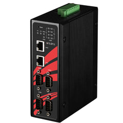 Antaira STE-6104C-T-V2 4-Port Industrial Serial RS232/422/485 to Ethernet Device Server | with Dual LAN; EOT: -40°C to 85°C; Version 2 Hardware  | Blackhawk Supply