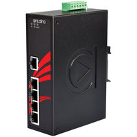 LNP-0500-24 | 5-Port Industrial PoE+ Unmanaged Ethernet Switch | w/4*10/100Tx (30W/Port) + 1*10/100Tx | 12~36VDC | Antaira