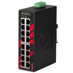 Antaira LNX-1600 16-Port Industrial Unmanaged Ethernet Switch | w/16*10/100Tx  | Blackhawk Supply