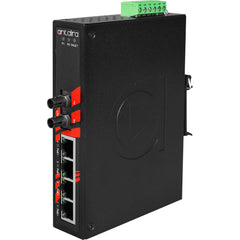 Antaira LNP-0501-ST-M 5-Port Industrial PoE+ Unmanaged Ethernet Switch w/4x10/100TX (30W/Port) + 1*100Fx Multi-mode 2Km | ST Connector  | Blackhawk Supply