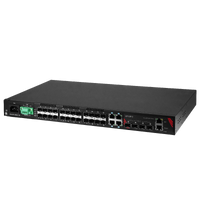 LMX-3228G-10G-SFP-AD | 32-Port Industrial Gigabit Managed Ethernet Switch | with 4*10/100/1000 RJ45 Ports | 24*100/1000 SFP Slots | and 4*1G/10G SFP+ Slots with AC and DC (-48V) Power Supply | Antaira