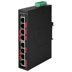 Antaira LNP-0800G-T 8-Port Industrial Gigabit PoE+ Unmanaged Ethernet Switch | w/8*10/100/1000Tx (30W/Port); EOT: -40°C to 75°C  | Blackhawk Supply