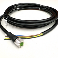 CB-M12K5PF-5M | M12 K Code 5P female to Open Cable | 5 Meter | Wire 14AWG*5C Black | IP68 Protection | Antaira