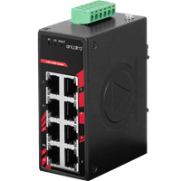 LNX-C800-T | 8-Port Industrial Compact Unmanaged Ethernet Switch | w/8*10/100Tx; EOT: -40°C to 75°C | Antaira